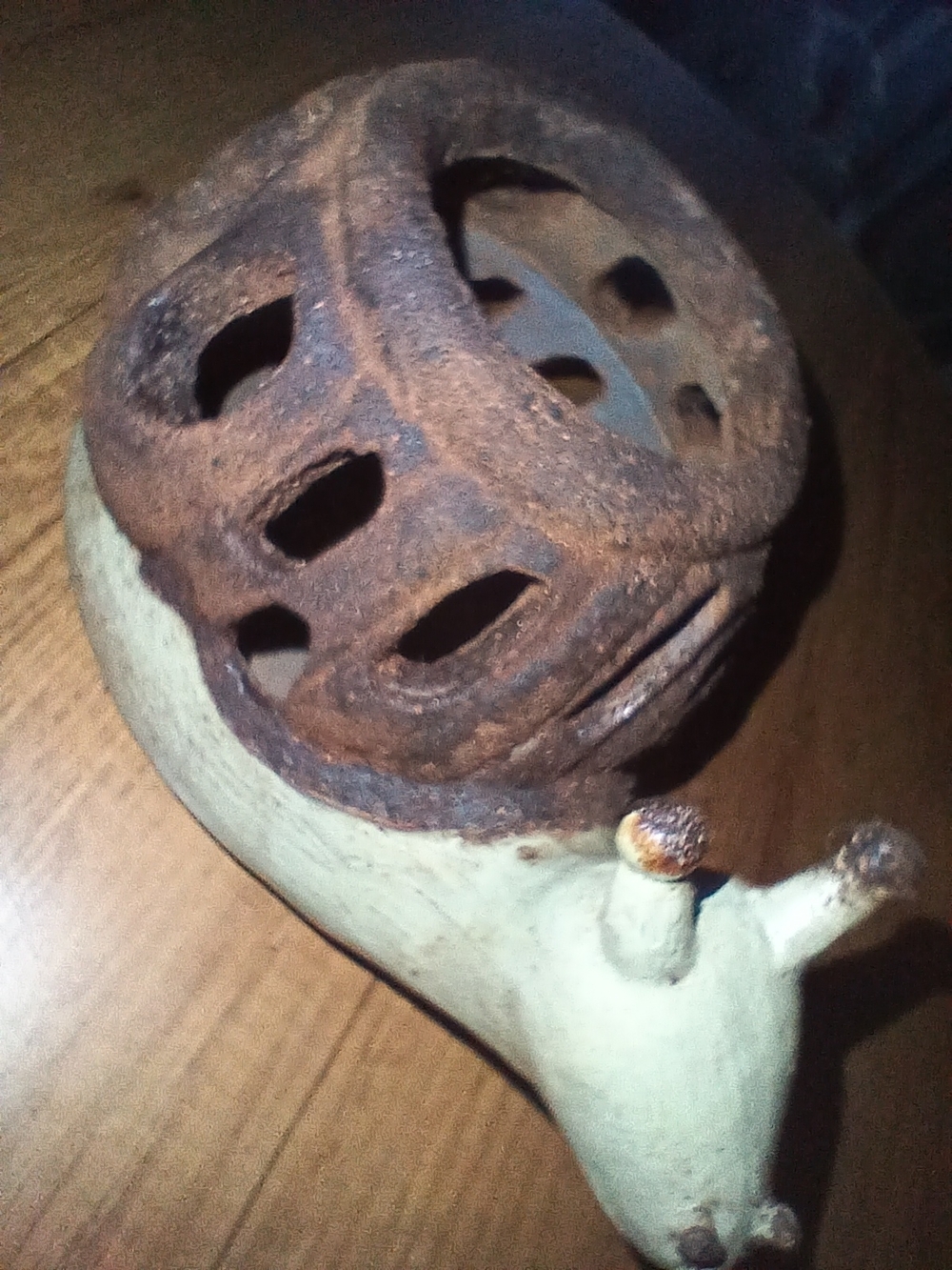 Upcycled Snail Art, Textured Fake Rust Hand Painted One Of A Kind
